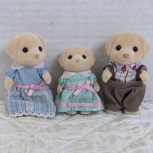 Epoch Calico Critters 3 Yellow Labrador Dog Family Sylvanian families